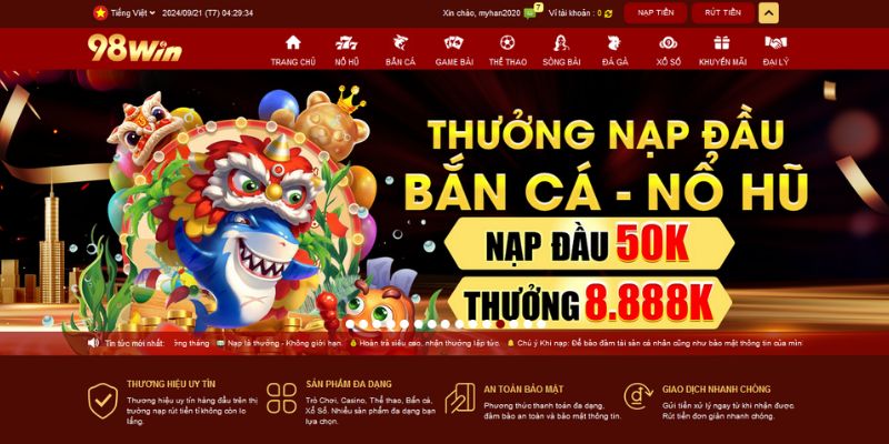 game nổ hũ rút tiền mặt 98win